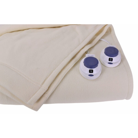 SoftHeat Luxury Micro-Fleece Low-Voltage Electric Heated King Size Blanket, Natural