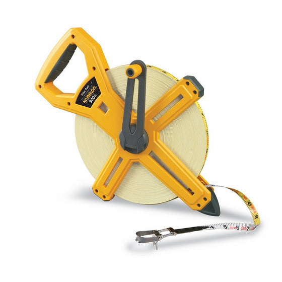 Komelon 6633 Open Reel Fiberglass Tape Measure, 300-Feet