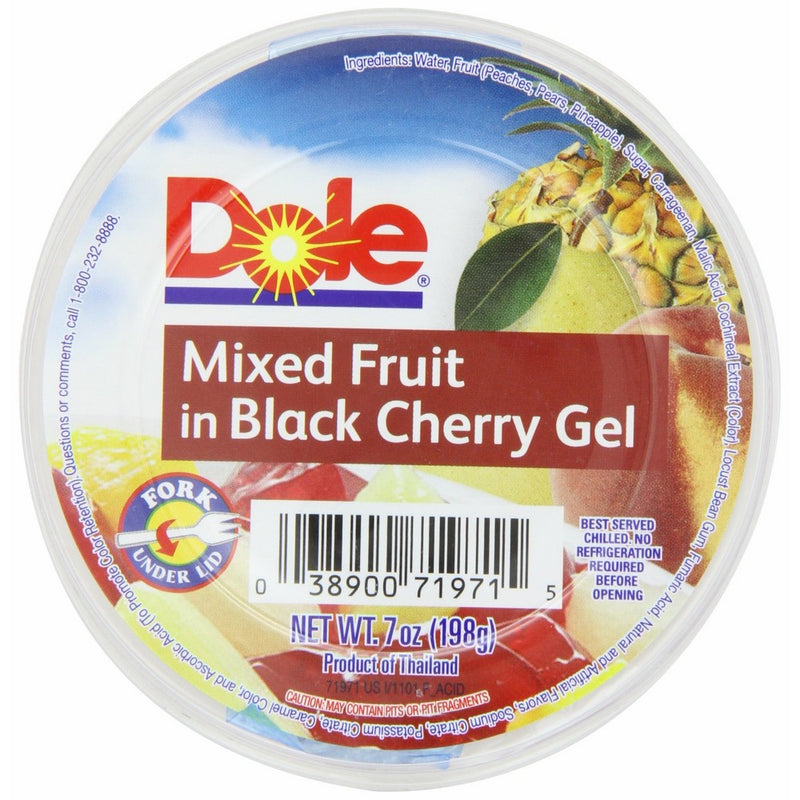 Dole Mixed Fruit In Black Cherry Gel, 7-Ounce Cups (Pack of 12)