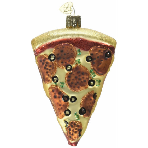 Old World Christmas Pizza Slice Glass Blown Ornament