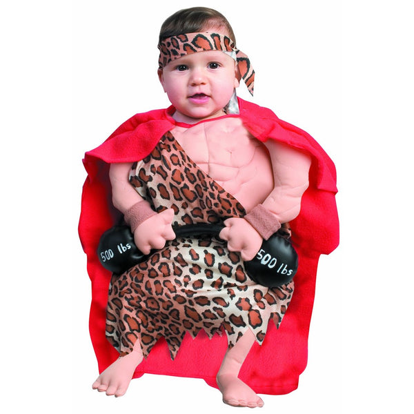 Forum Novelties Baby Boy's Mini Muscle Man Bunting Costume, Multi, Newborn