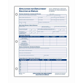 Adams Bilingual Employee Application, 8.5 x 11 Inches, White, 2-Pack (9661ES)