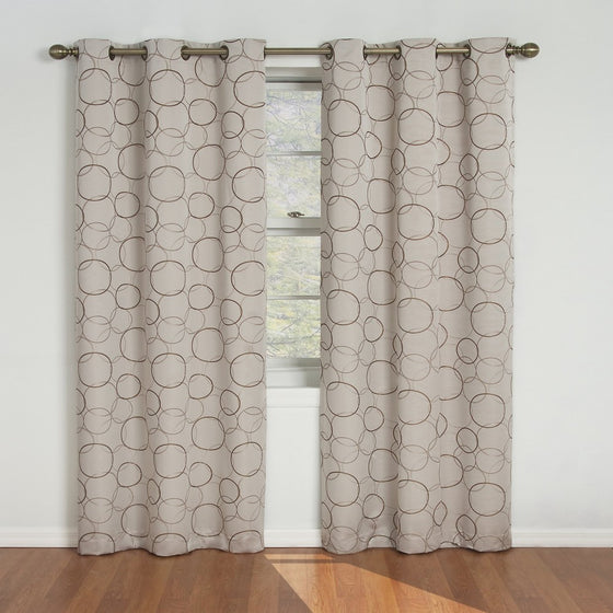 Eclipse Meridian 84-Inch Blackout Window Curtain Panel, Linen