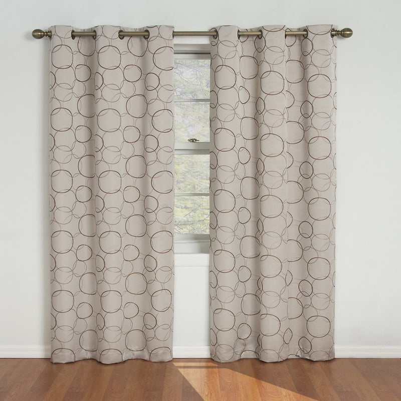 Eclipse Meridian 84-Inch Blackout Window Curtain Panel, Linen