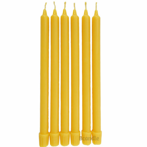 BCandle 100% Pure Beeswax Candles Organic Hand Made - 11" Tall, 5/8" Thick (Pack of 6)