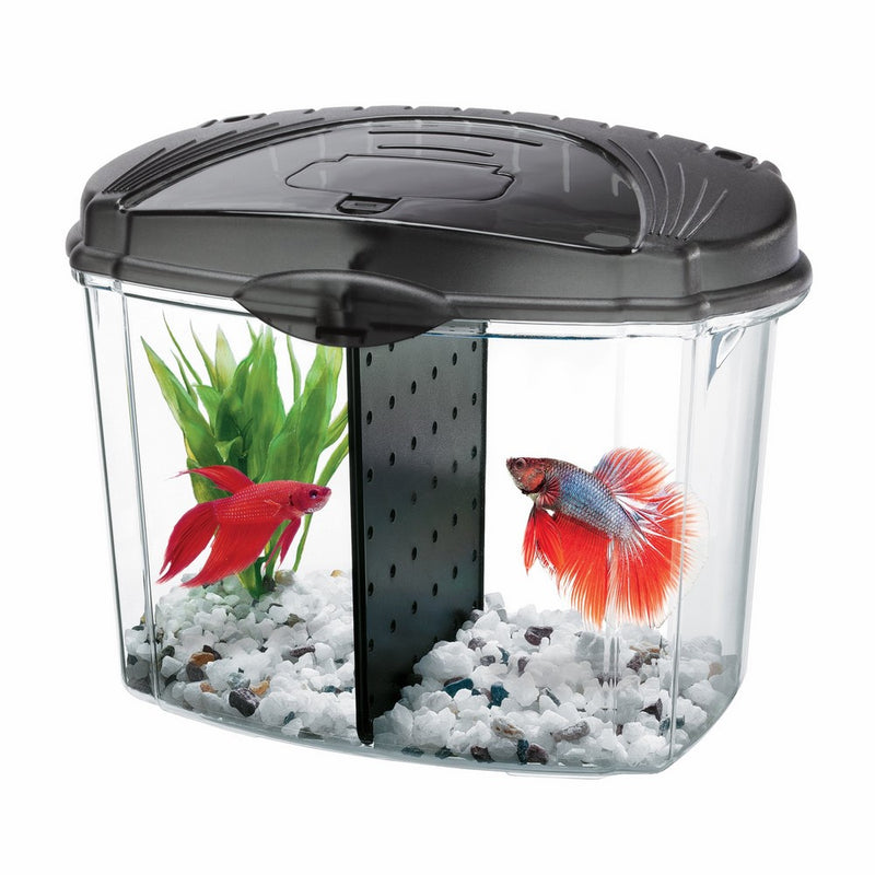 Aqueon Betta Fish Tank Starter Kit, Half Gallon, Black