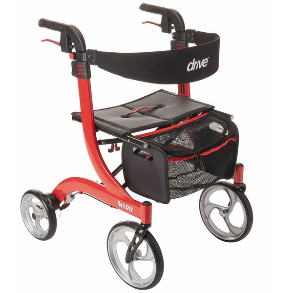 Drive Medical Nitro Euro Style Red Rollator Walker, Red