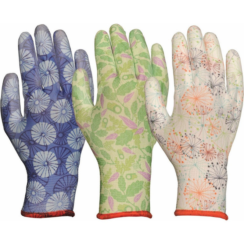 Bellingham C2603APL COOL Breathable Polyurethane Seamless Chore Gloves, Large, Assorted Floral Patterns