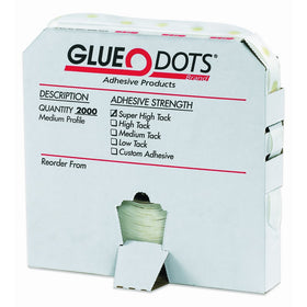 Glue Dot GD115 Medium Profile Super High Tack Glue Dot, 1/2" Diameter x 1/32" Thick (Case of 2000)