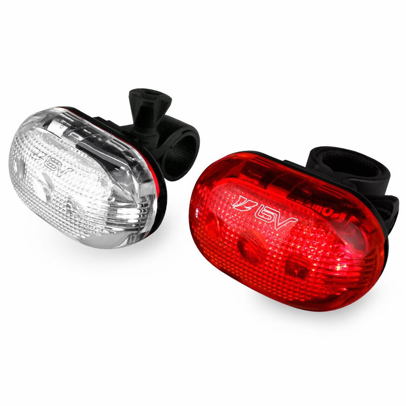 BV Bike Light Set, Bicycle LED Headlight and Taillight Set, Quick-Release, Weather Resistant, 1 YEAR WARRANTY, Easy to Install Cycling Safety Flashlight