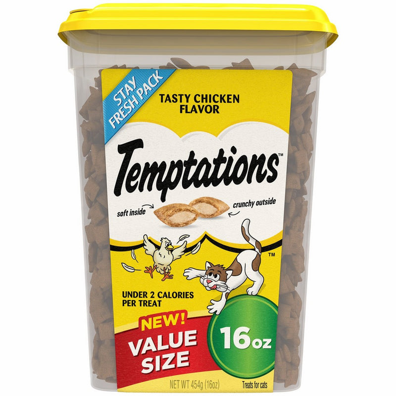 Temptations Classic Treats for Cats Tasty Chicken Flavor 16 Ounces; With Our Mouthwatering Menu We Have a Flavor For Every Feline