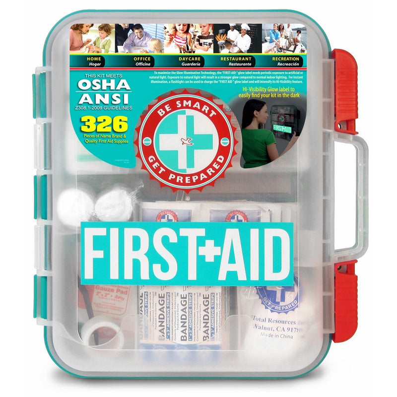 First Aid Kit Hard Teal Case 326 Pieces Exceeds OSHA and ANSI Guidelines
