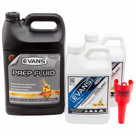 Evans Coolant EC72064-2 EC41001 Powersports Waterless Coolant and Prep Fluid Combo Pack, 2 Gallon with Funnel