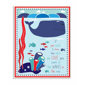 The Kids Room by Stupell Graphic Art Wall Plaque, Whale In The Ocean, 11 x 0.5 x 15, Proudly Made in USA