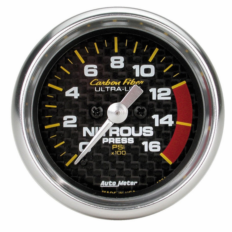 Auto Meter 4774 Carbon Fiber Electric Nitrous Pressure Gauge