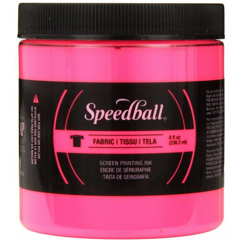 Speedball Art Products Fluorescent Fabric Screen Printing Ink, 8 oz, Hot Pink