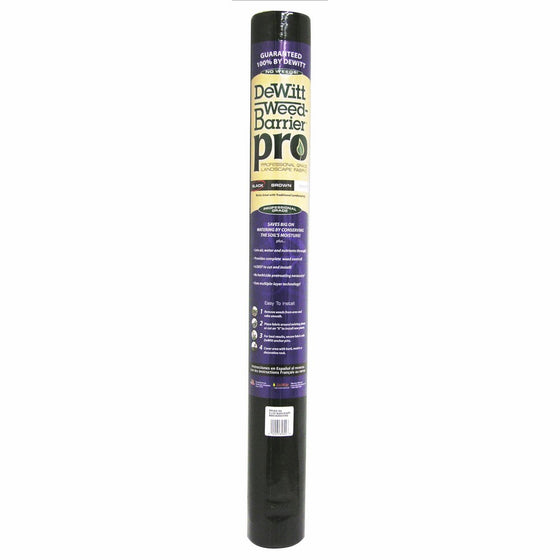 Dewitt (PRO BLK-3300) Polypropylene Weed Barrier Pro, Black (3 ft. W x 300 ft. L)