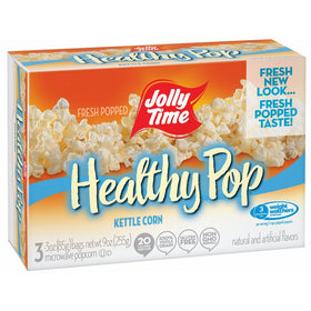 Jolly Time Healthy Pop Kettle Corn - 94% Fat Free Weight Watchers Microwave Popcorn, 3-Count Boxes, 9 oz, (Pack of 12)