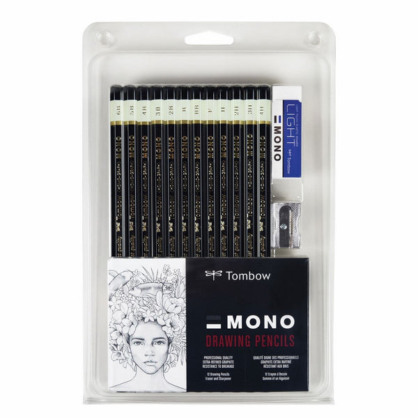 MONO Professional Drawing Pencil Set - 12pcs - Assorted degrees.