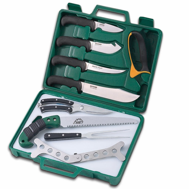 Outdoor Edge Game Processor, PR-1, 12 Piece Field to Freezer Wild Game Butcher Kit With Hard Side Carry Case