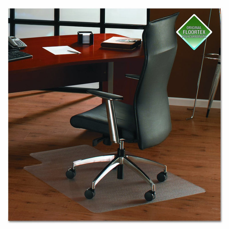 Cleartex Ultimat Chair Mat, Clear Polycarbonate, For Hard Floors, Rectangular with Lip, Size 35" x 47" (FC128919LR)