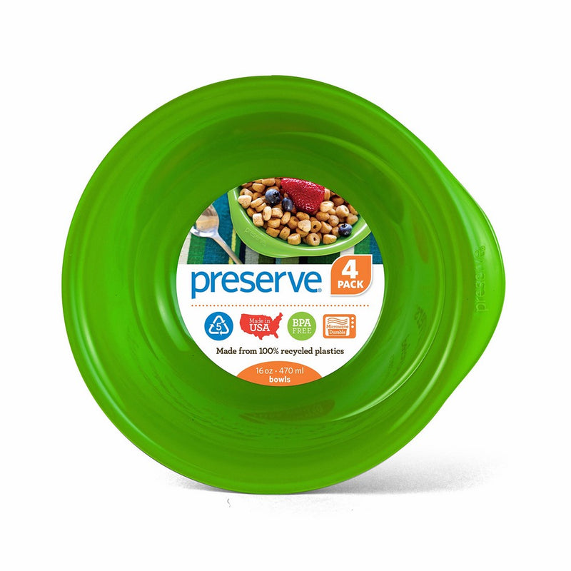 Preserve Everyday 16 Ounce Bowls, Set of 4, Apple Green