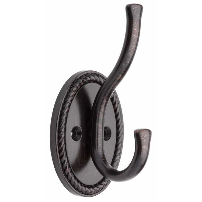 Brainerd 125563 Roped Edge Design Coat and Hat Hook, Venetian Bronze