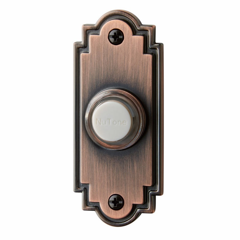 NuTone PB15LBR Wired Lighted Door Chime Push Button, Oil-Rubbed Bronze
