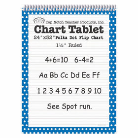 Top Notch Teacher Products Chart Tablet Polka Dot (1 1/2" Ruled), Blue, 24" x 32"