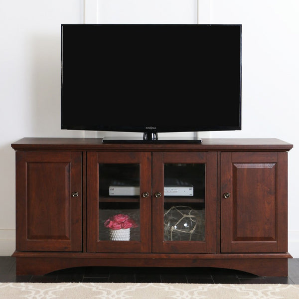 Walker Edison 52" Wood Storage TV Stand Console, Brown