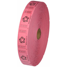 Pink Single Roll Raffle Tickets W/Star