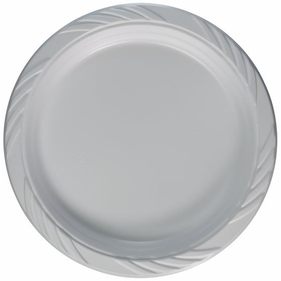 Blue Sky 100 Count Disposable Plastic Plates, 9-Inch, White