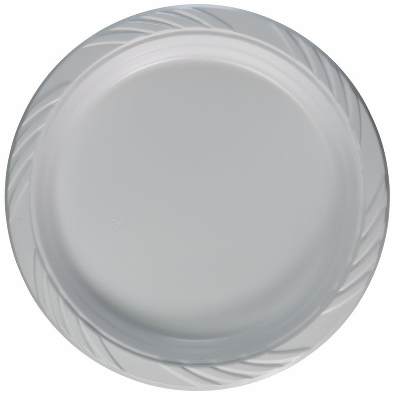 Blue Sky 100 Count Disposable Plastic Plates, 9-Inch, White