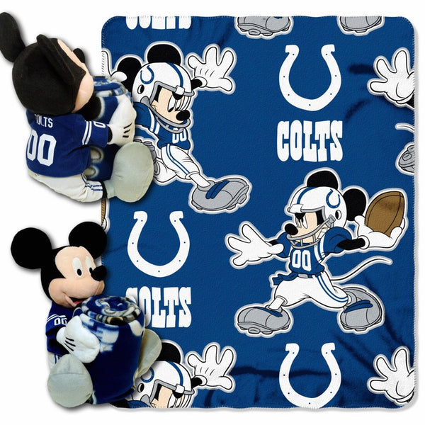 The Northwest Company Officially Licensed NFL Indianapolis Colts Co-Branded Disney's Mickey Hugger and Fleece Throw Blanket Set