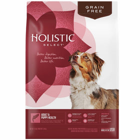 Holistic Select Natural Grain Free Dry Dog Food, Adult & Puppy Salmon, Anchovy & Sardine Recipe, 12-Pound Bag