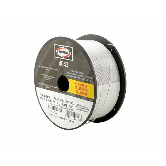 Harris 0404321 4043 Aluminum MIG Welding Wire, 3/64" x 1 lb. Spool (20 lb. Cartons)