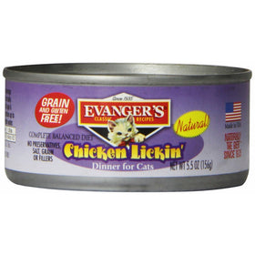 EVANGER'S 776416 24-Pack Natural Classic Chicken Lickin' Dinner for Cats, 5.5-Ounce