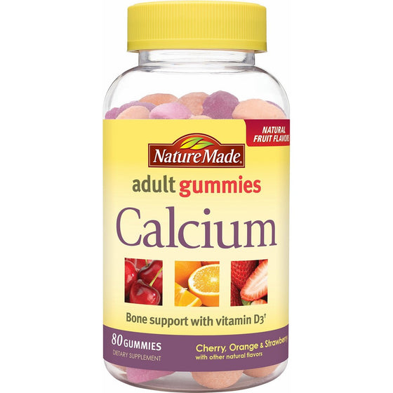 Nature Made Calcium w. D3 Adult Gummies (500 mg of Calcium & 700 IU of Vitamin D per serving) 80 Ct