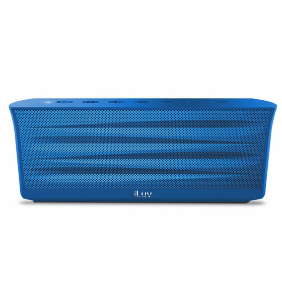 iLuv Rechargeable Splash-resistant Stereo Bluetooth Speaker with Jump-Start Technology-Blue