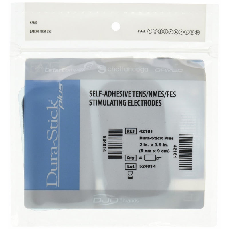 Chattanooga Dura-Stick Plus Self Adhesive Electrodes, 2" x 3.5" Rectangle (40 Pack)