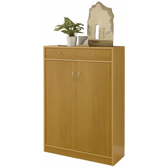 HOMES: Inside Out ioHOMES 5-Shelf Axis Shoes Cabinet with 2-Drawer,Beech