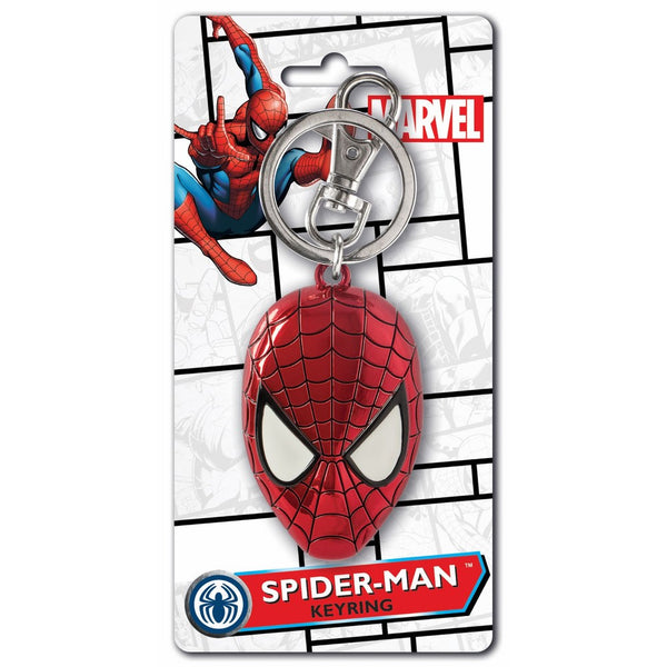 Marvel Spider-Man Colored Head Pewter Key Ring