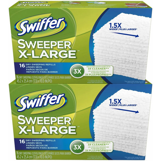 Swiffer Sweeper X-Large Dry Sweeping Cloths Refill - 16 ct - 2 pk