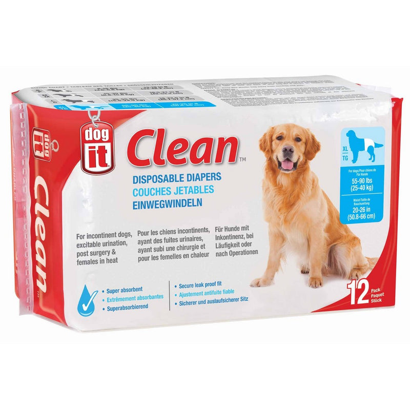 Dogit Disposable Diapers, X-Large, 12-Pack