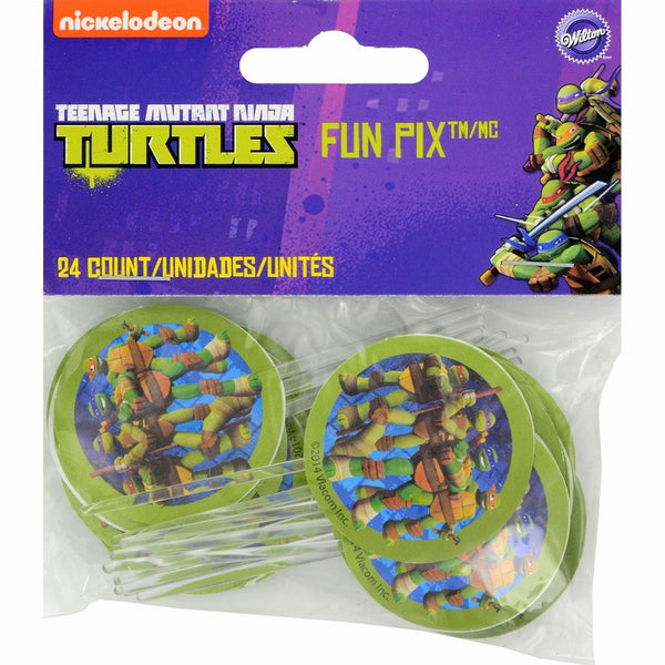 Wilton 2113-7744 24 Count Teenage Mutant Ninja Turtles Fun Pix Cupcake Decor