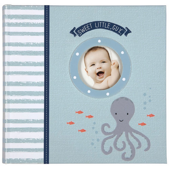 Carter's Blue Nautical Slim Bound Photo Album for Baby Boys, Holds 160 Photos, 40 Pages