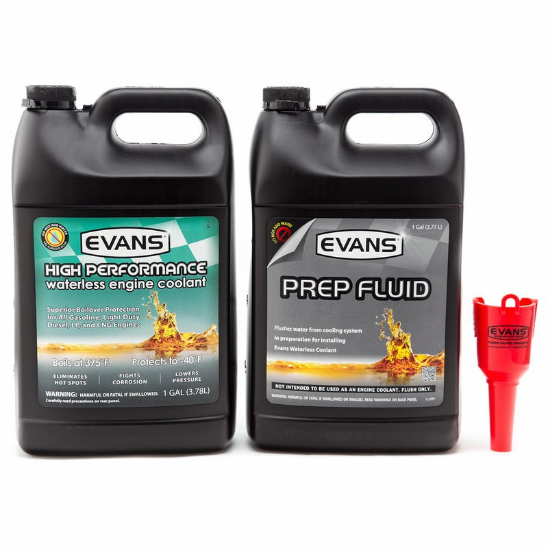 Evans Coolant EC53001-EC42001 High Performance Waterless Coolant and Prep Fluid Combo Pack, 2 Gallon with Funnel