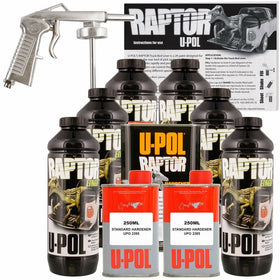 U-POL Raptor Tintable Urethane Spray-On Truck Bed Liner Kit w/ FREE Spray Gun, 6 Liters