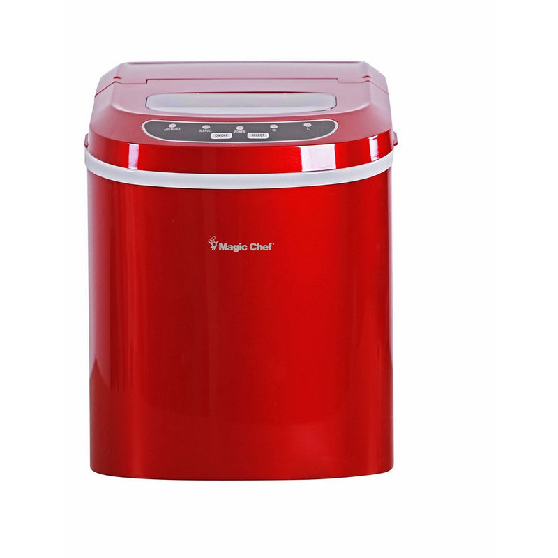 Magic Chef MCIM22R Ice Maker, 27 lb, Red