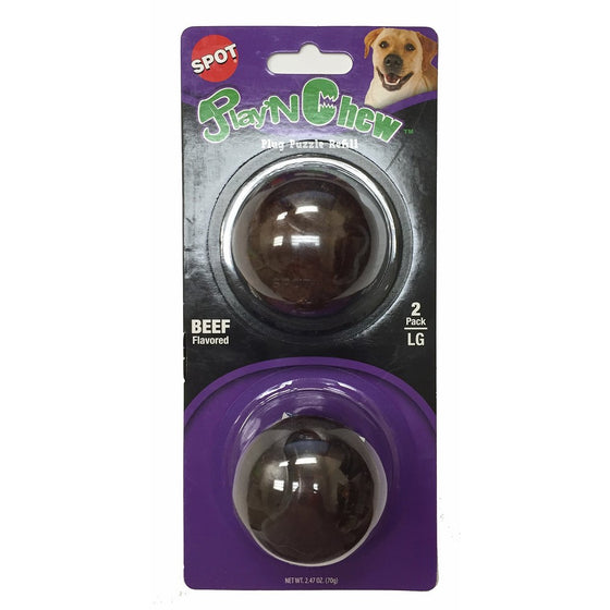 Ethical Pets Play 'N Chew Beef Dog Treat Ball Cap Plug Large Refill (2 Pack)